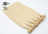 Golden Blonde Colored Human Hair Extensions , Straight U Tip Russian Hair Extensions