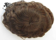 Natural Looking Human Hair Mens Lace Toupee , Male Hair Replacement Systems