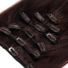 Dark Brown Clip In Colored Hair Extensions Body Wave Indian Virgin Hair 7A Grade