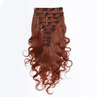 Indian Virgin Remy Clip in Human Hair Extensions Body Wave Dark Blonde Color
