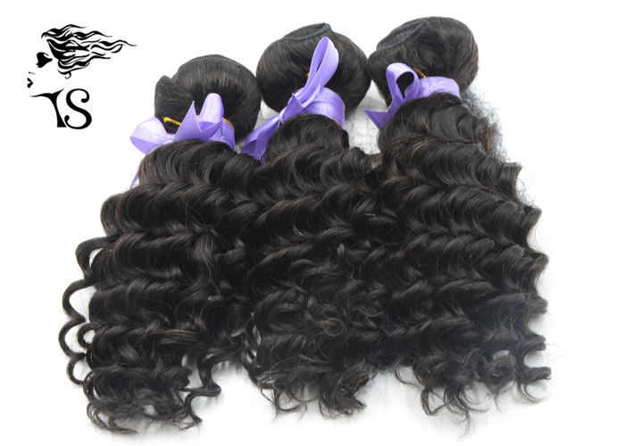 Grade 8A Brazilian Weft Hair Extensions , Deep Wave Curly Human Hair Extensions
