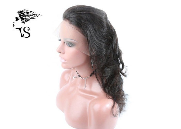 18 inch Black Body Wave 360 Lace Frontal Wig Closure for African American Women